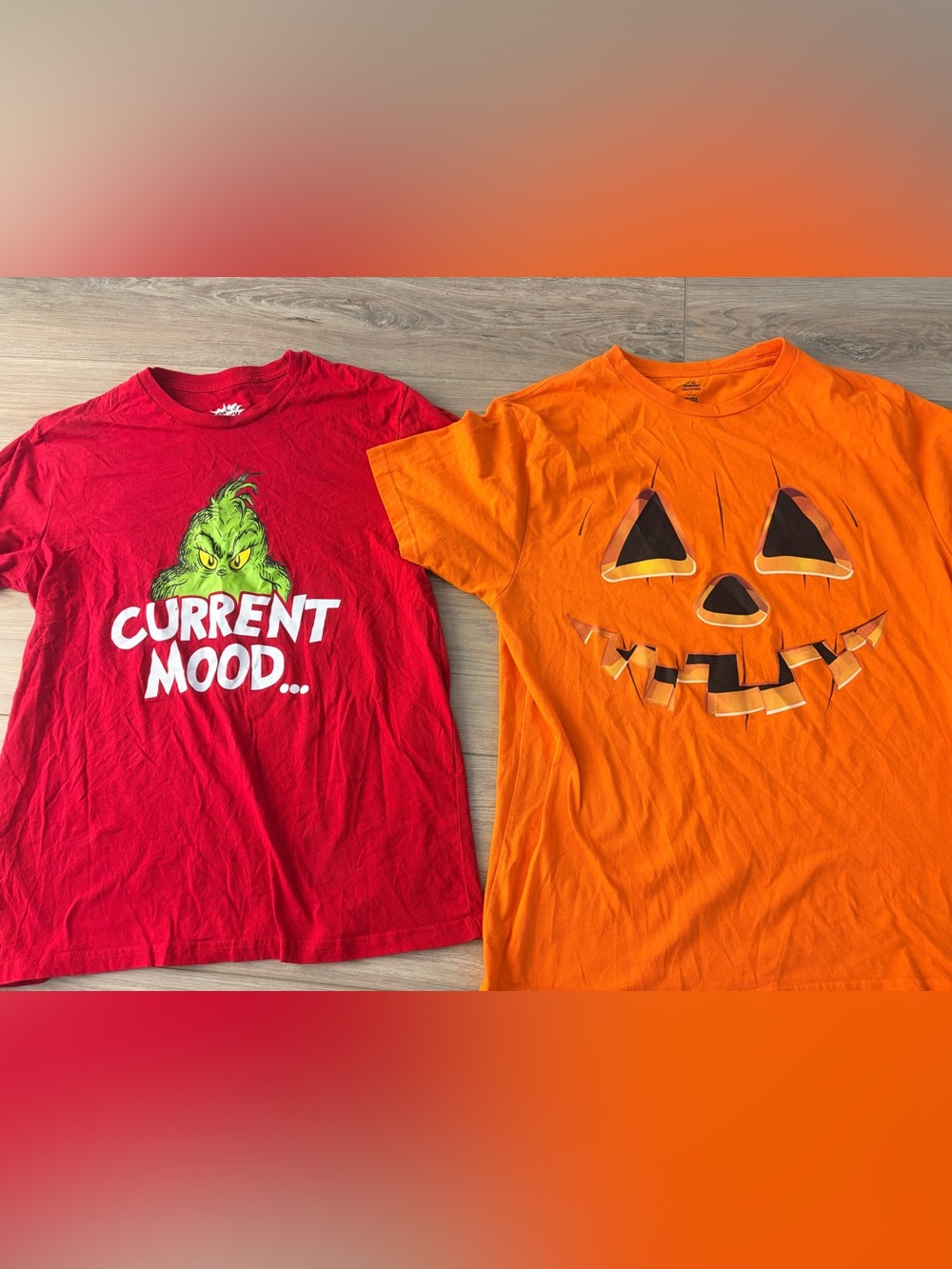 Men’s Holiday shirts Grinch and Jackolantern